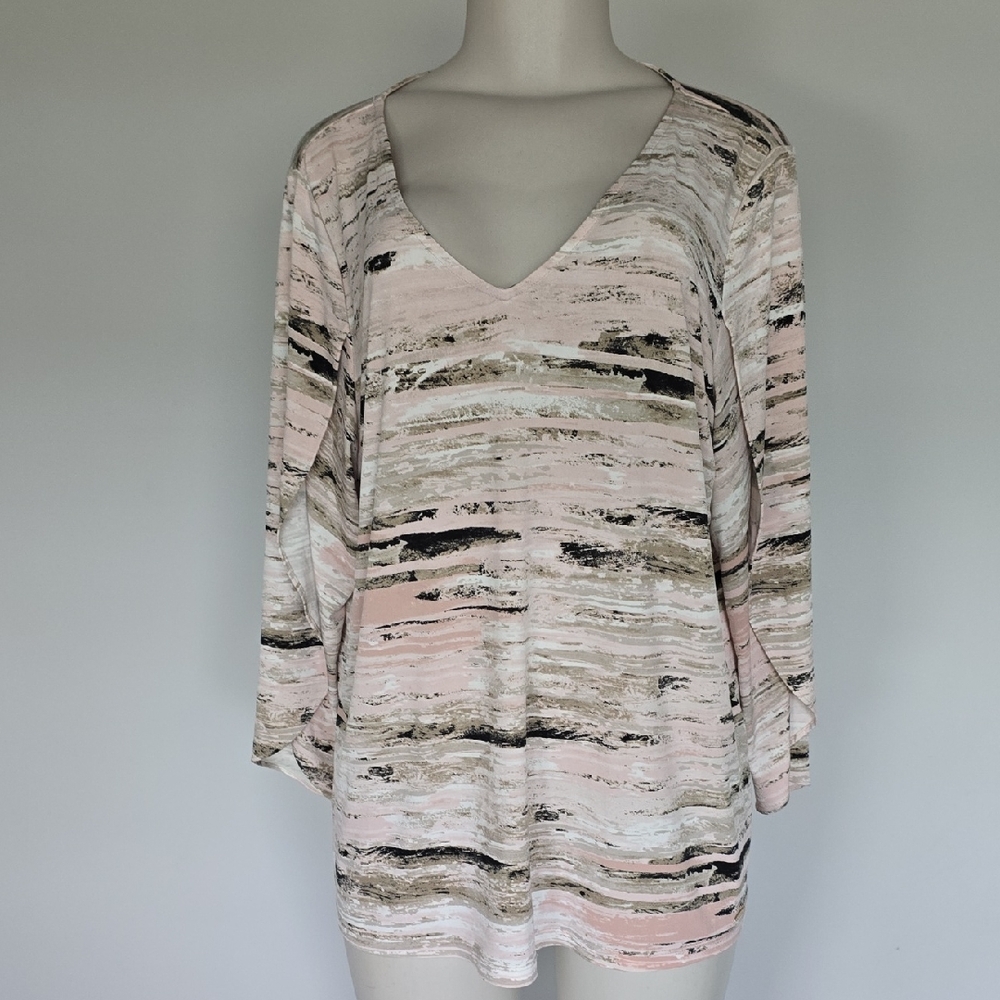 Calvin Klein beige/pink-peach/black broken stripe-1X